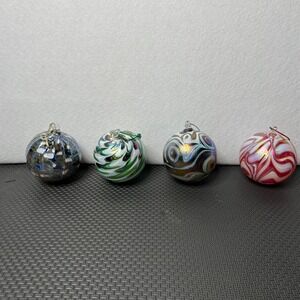 Hand Blown Glass Ornaments Set of‎ 4 Decorative Holiday Tree Ornaments